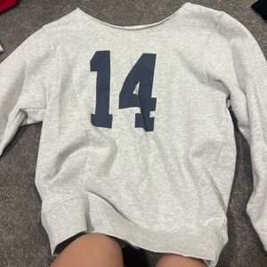 Brandy Melville Gray Sweatshirt with Navy Print worn once I have two